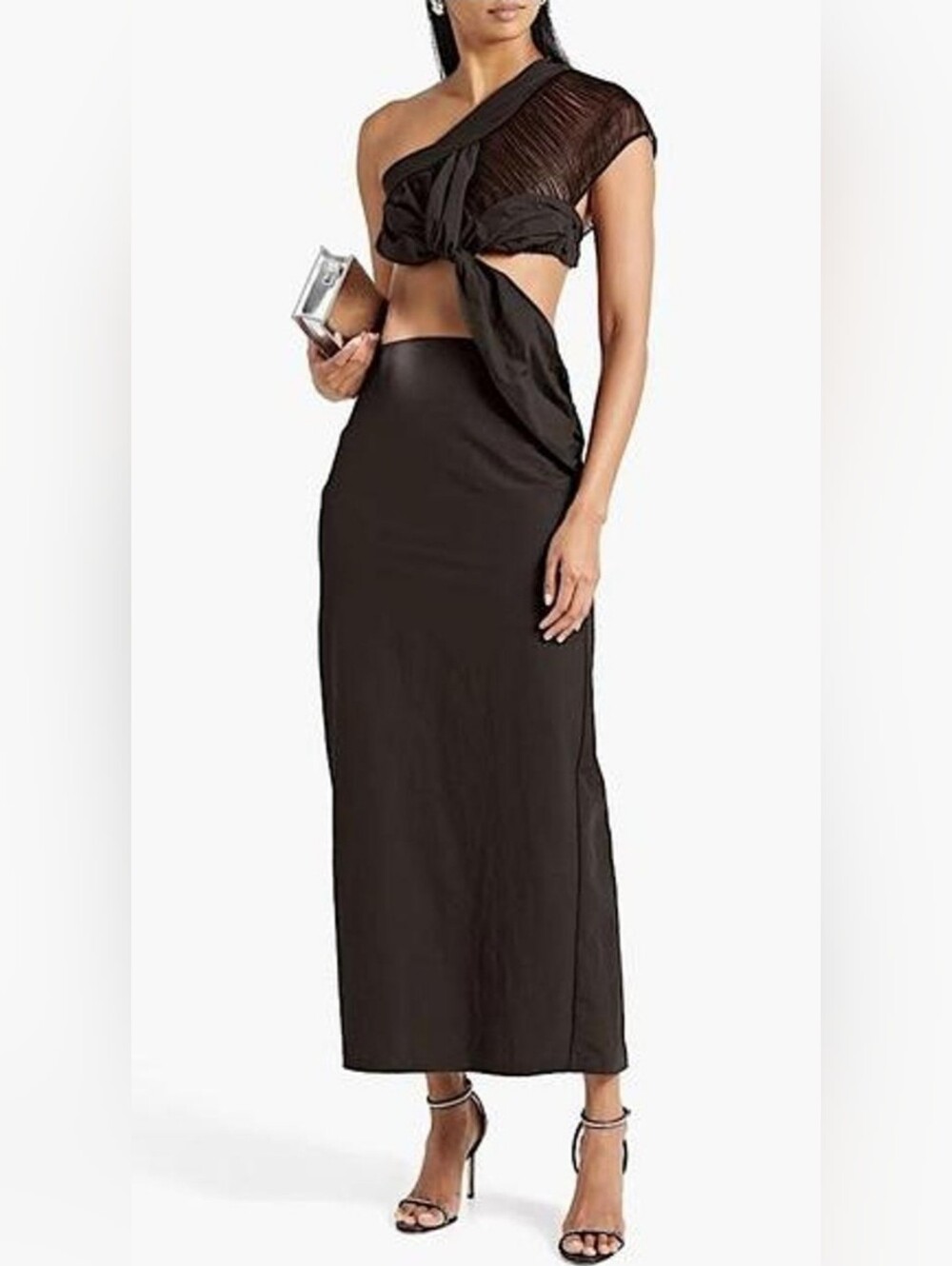 Christopher Esber fringed column dress US2/UK6/XS